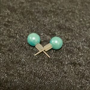 Pale Turquoise Pearl Stud Earrings